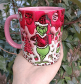 Grinch Noel yılbaşı Baskı içi ve Kulpu Renkli Kupa