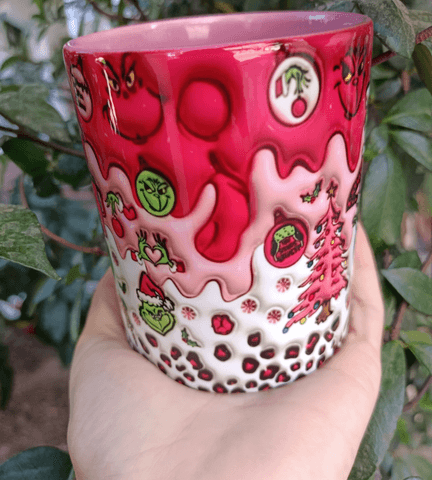 Grinch Noel yılbaşı Baskı içi ve Kulpu Renkli Kupa