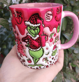 Grinch Noel yılbaşı Baskı içi ve Kulpu Renkli Kupa