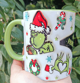 Grinch Noel yılbaşı Baskı içi ve Kulpu Renkli Kupa
