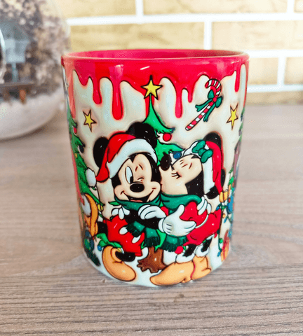 Bütün ekip Noel yılbaşı Baskı içi ve Kulpu Renkli Kupa