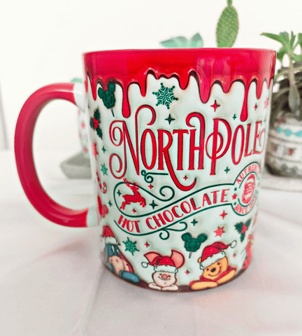 Winnie Noel yılbaşı Baskı içi ve Kulpu Renkli Kupa