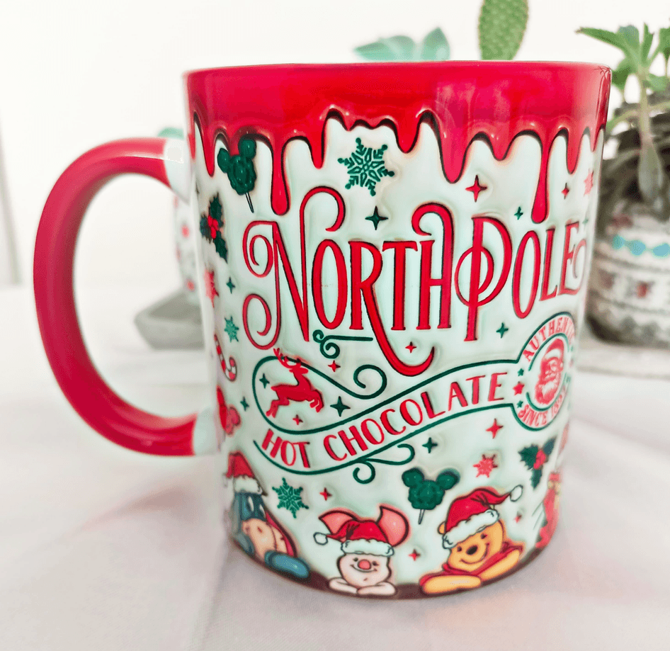 Winnie Noel yılbaşı Baskı içi ve Kulpu Renkli Kupa