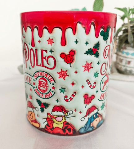 Winnie Noel yılbaşı Baskı içi ve Kulpu Renkli Kupa