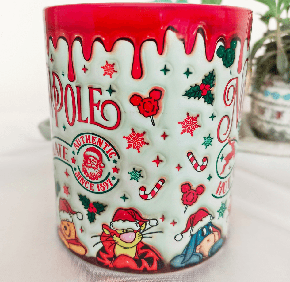 Winnie Noel yılbaşı Baskı içi ve Kulpu Renkli Kupa