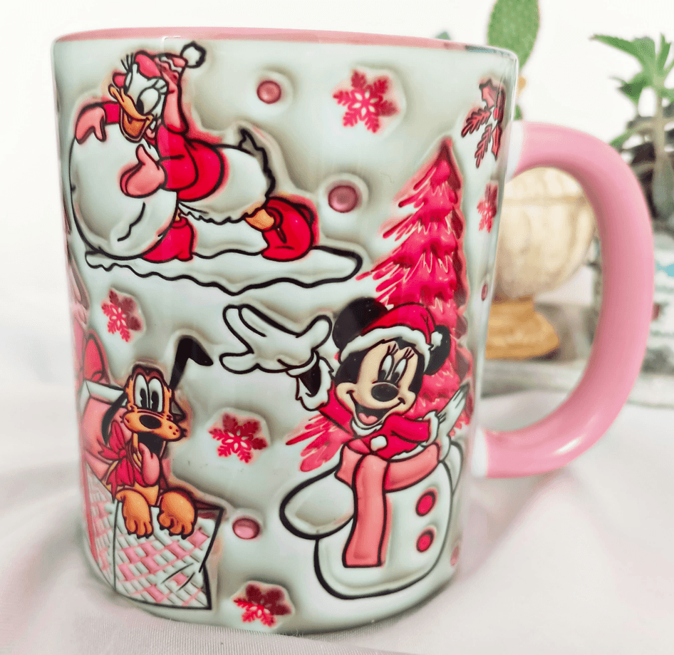 Mickey Noel yılbaşı Baskı içi ve Kulpu Renkli Kupa