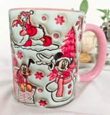 Mickey Noel yılbaşı Baskı içi ve Kulpu Renkli Kupa