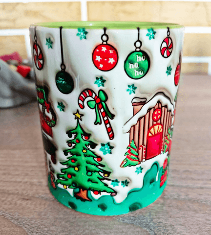 Grinch Noel yılbaşı Baskı içi ve Kulpu Renkli Kupa