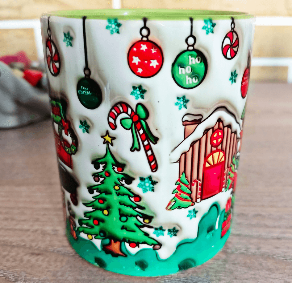 Grinch Noel yılbaşı Baskı içi ve Kulpu Renkli Kupa