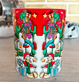 Mickey Noel yılbaşı Baskı içi ve Kulpu Renkli Kupa