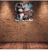 Kardan adan noel christmas vintage baskı metal hediyelik dekoratif kaliteli duvar saati