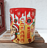 Prenses Noel yılbaşı Baskı içi ve Kulpu Renkli Kupa