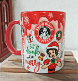 Prenses Noel yılbaşı Baskı içi ve Kulpu Renkli Kupa