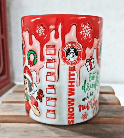 Prenses Noel yılbaşı Baskı içi ve Kulpu Renkli Kupa