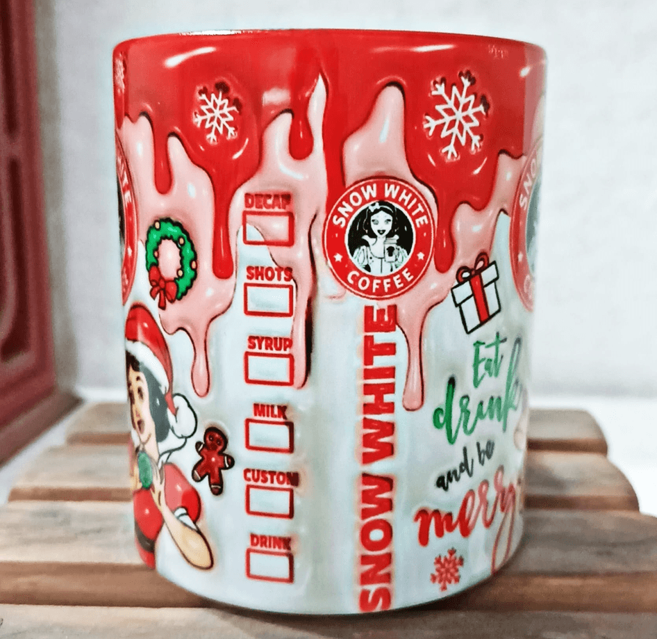 Prenses Noel yılbaşı Baskı içi ve Kulpu Renkli Kupa