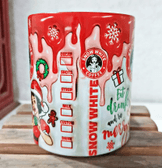 Prenses Noel yılbaşı Baskı içi ve Kulpu Renkli Kupa