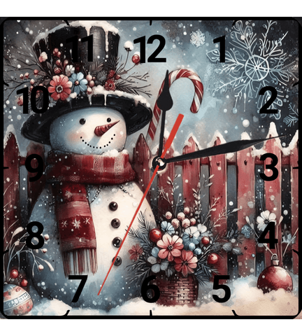 Kardan adan noel christmas vintage baskı metal hediyelik dekoratif kaliteli duvar saati