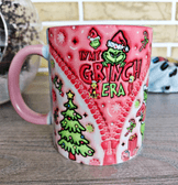 Grinch Noel yılbaşı Baskı içi ve Kulpu Renkli Kupa