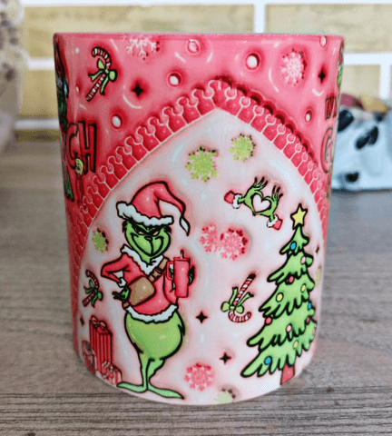 Grinch Noel yılbaşı Baskı içi ve Kulpu Renkli Kupa