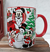 Mickey Noel yılbaşı Baskı içi ve Kulpu Renkli Kupa