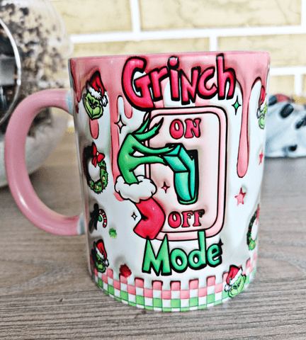 Grinch Noel yılbaşı Baskı içi ve Kulpu Renkli Kupa