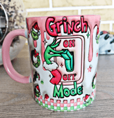 Grinch Noel yılbaşı Baskı içi ve Kulpu Renkli Kupa