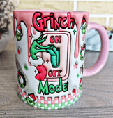 Grinch Noel yılbaşı Baskı içi ve Kulpu Renkli Kupa