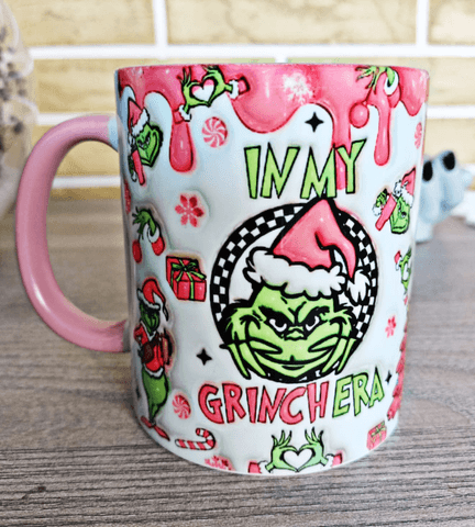 Grinch Noel yılbaşı Baskı içi ve Kulpu Renkli Kupa