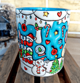 Stitch Noel yılbaşı Baskı içi ve Kulpu Renkli Kupa