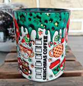 Grinch Noel yılbaşı Baskı içi ve Kulpu Renkli Kupa