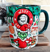 Grinch Noel yılbaşı Baskı içi ve Kulpu Renkli Kupa