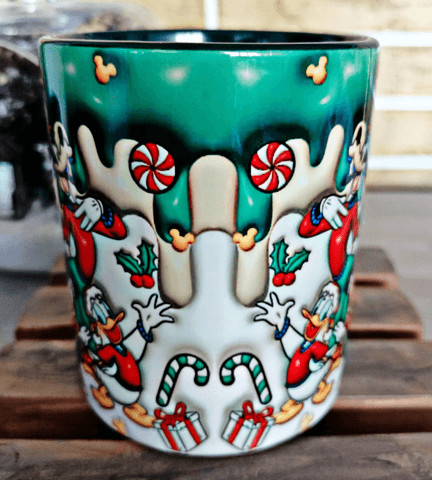 Mickey Noel yılbaşı Baskı içi ve Kulpu Renkli Kupa