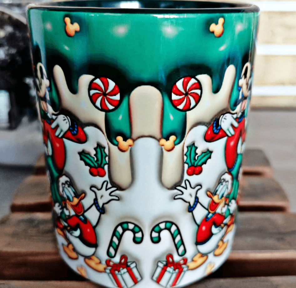 Mickey Noel yılbaşı Baskı içi ve Kulpu Renkli Kupa