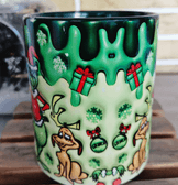 Grinch Noel yılbaşı Baskı içi ve Kulpu Renkli Kupa