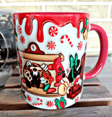 Mickey Noel yılbaşı Baskı içi ve Kulpu Renkli Kupa