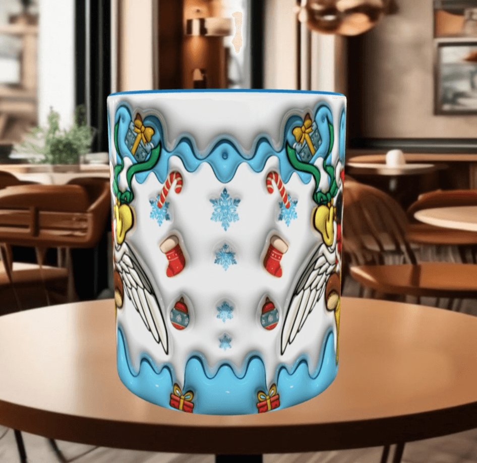 Mickey Noel yılbaşı Baskı içi ve Kulpu Renkli Kupa