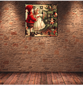 Noel gecesi christmas vintage baskı metal hediyelik dekoratif kaliteli duvar saati