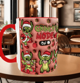 Stitch Noel yılbaşı Baskı içi ve Kulpu Renkli Kupa