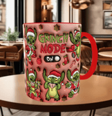 Stitch Noel yılbaşı Baskı içi ve Kulpu Renkli Kupa