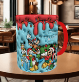 Mickey Noel yılbaşı Baskı içi ve Kulpu Renkli Kupa
