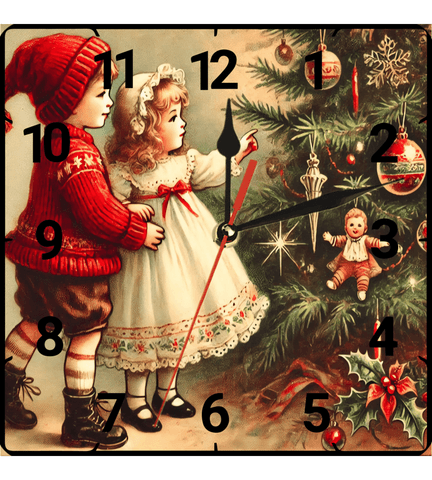 Noel gecesi christmas vintage baskı metal hediyelik dekoratif kaliteli duvar saati