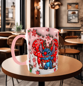 Stitch Noel yılbaşı Baskı içi ve Kulpu Renkli Kupa
