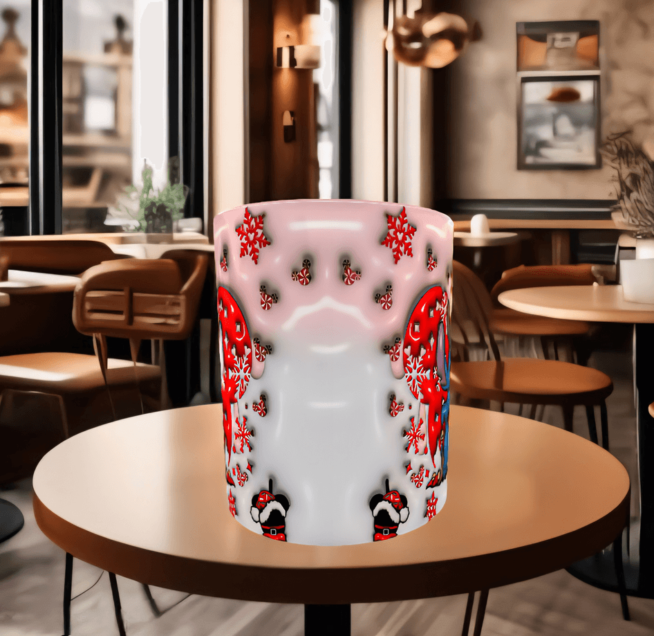 Stitch Noel yılbaşı Baskı içi ve Kulpu Renkli Kupa