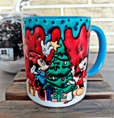 Mickey Noel yılbaşı Baskı içi ve Kulpu Renkli Kupa