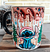 Stirch Noel yılbaşı Baskı içi ve Kulpu Renkli Kupa