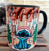 Stirch Noel yılbaşı Baskı içi ve Kulpu Renkli Kupa