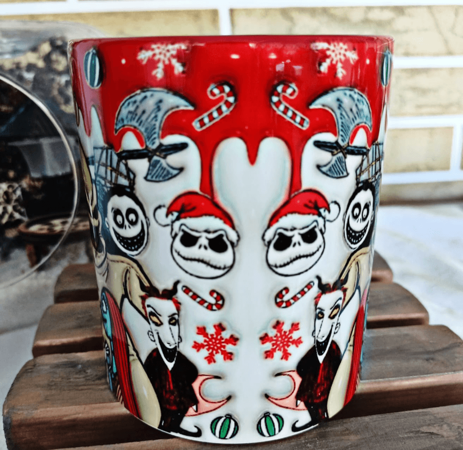 Skellington Noel yılbaşı Baskı içi ve Kulpu Renkli Kupa