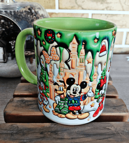 Mickey Noel yılbaşı Baskı içi ve Kulpu Renkli Kupa
