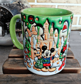 Mickey Noel yılbaşı Baskı içi ve Kulpu Renkli Kupa