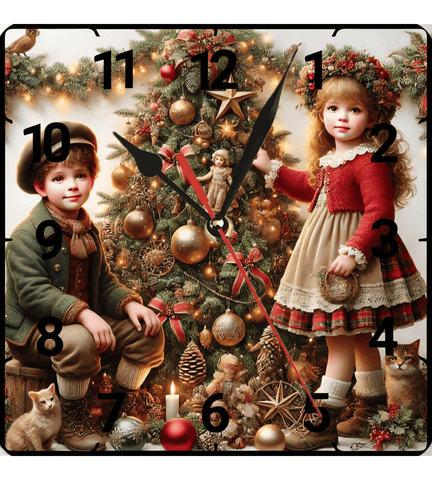 Noel gecesi christmas vintage baskı metal hediyelim dekoratif kaliteli duvar saati